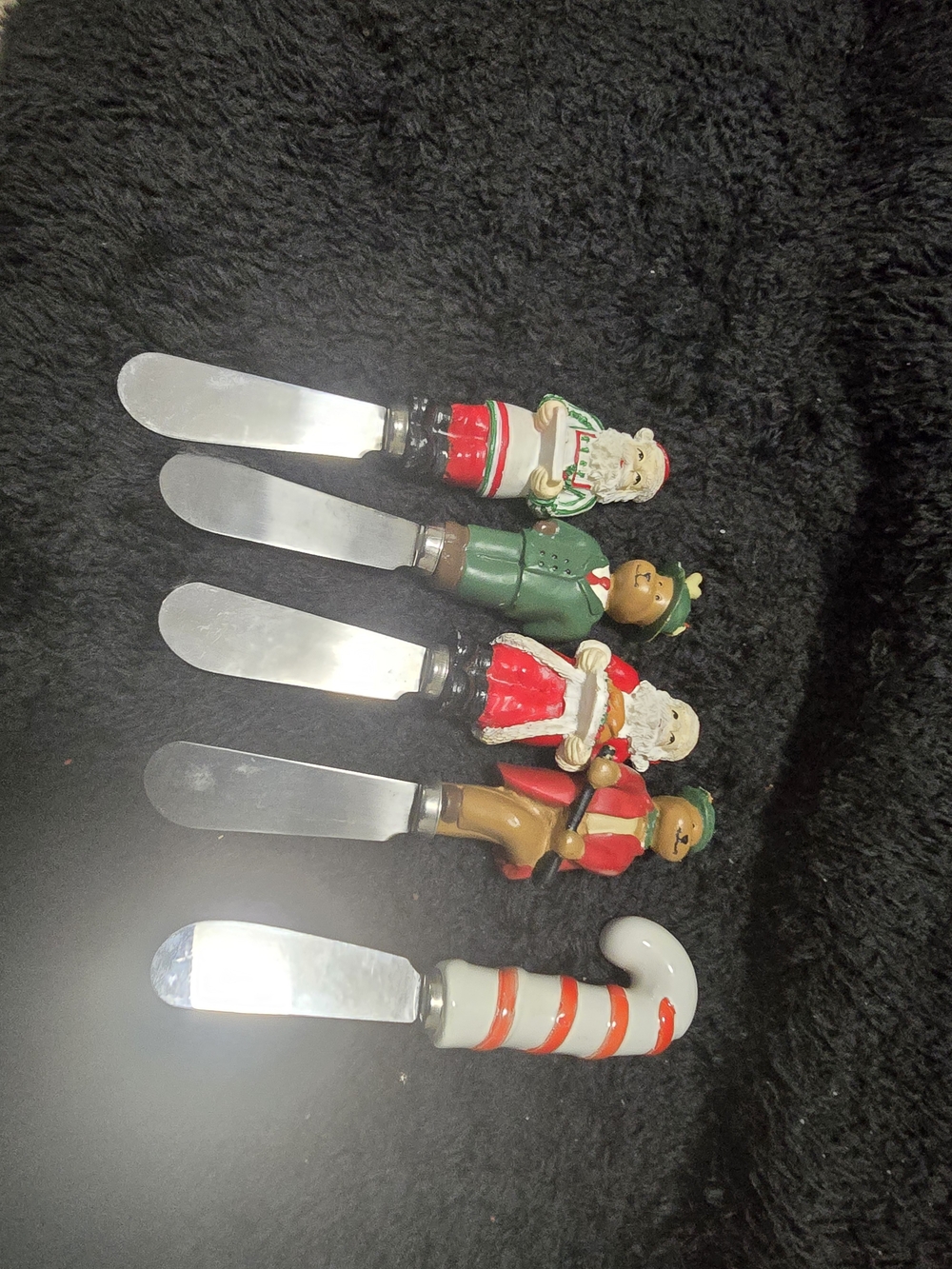 Festive Holiday Spreader Set with Red, Green, White Handles